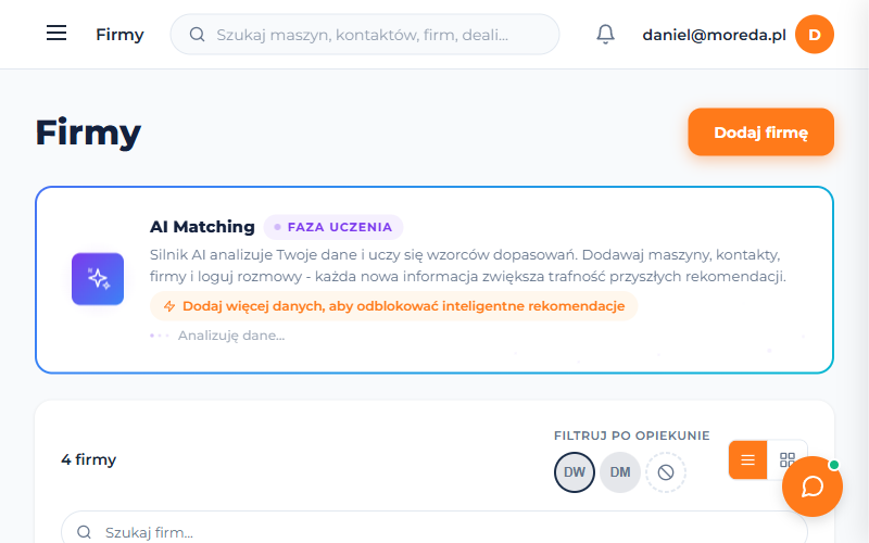 Szybkie automatyczne dopasowywanie kupców AI Matching